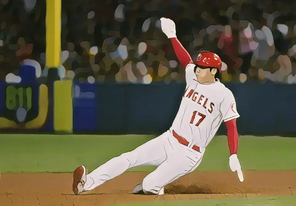 大谷翔平の盗塁の瞬間