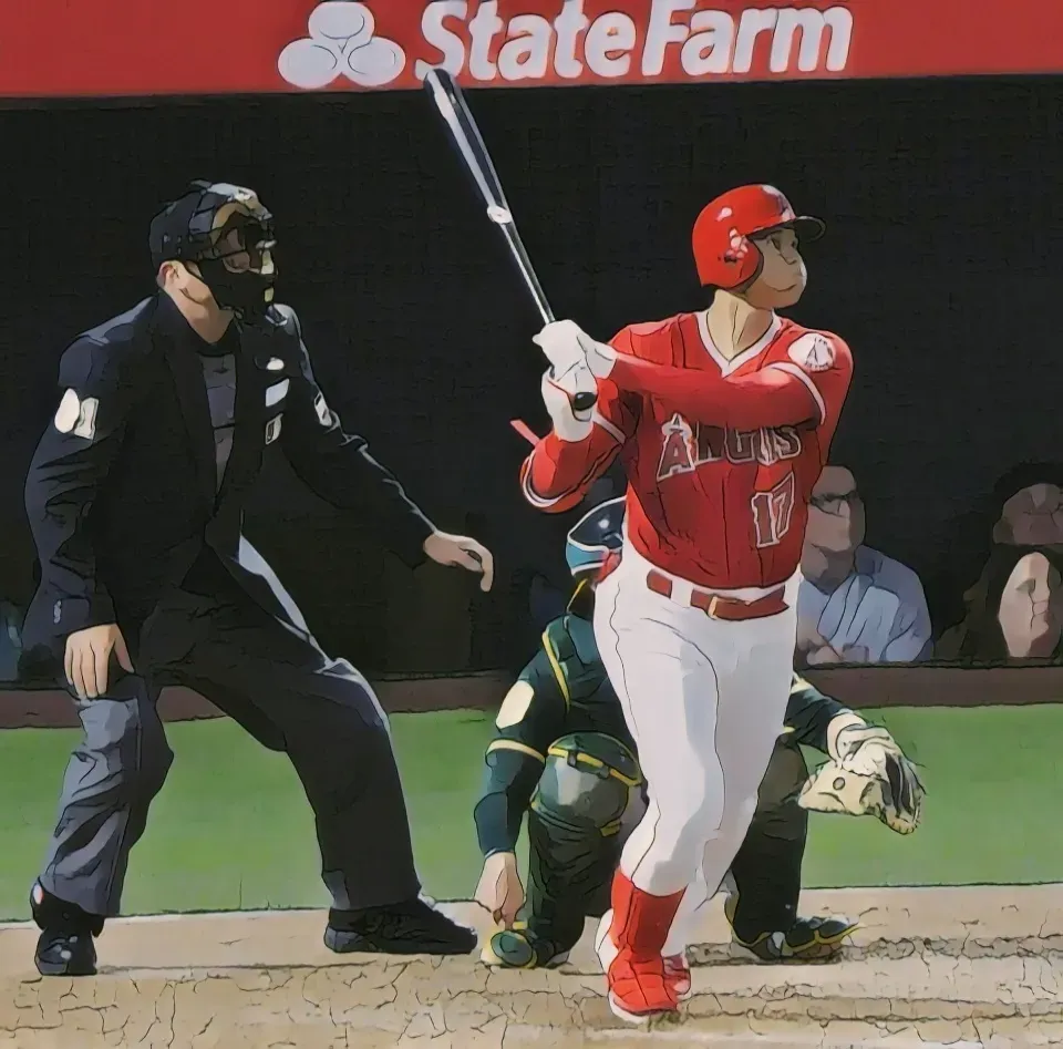 大谷の特大弾の瞬間